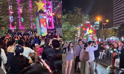 Ngay lúc này: Phố đi bộ Nguyễn Huệ đông nghịt người xe, hàng quán hốt bạc nhờ 2 concert đối đầu