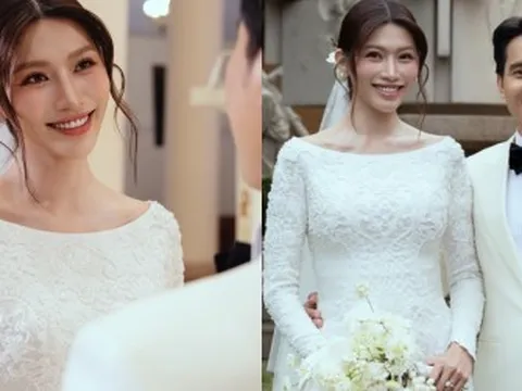 Lễ cưới nhà thờ của Á hậu Quỳnh Châu: Cô dâu rưng rưng xúc động, thiếu gia Đà Lạt quá điển trai!