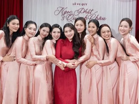 Dàn phù dâu "cực chất" trong lễ vu quy của nàng Hậu Chế Nguyễn Quỳnh Châu