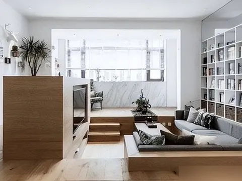 Tưởng chồng làm liều khi hạ sàn phòng khách 45 cm, ai ngờ lại tạo nên góc sống khiến ai đến cũng khen thông minh!