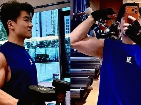 Phó tổng nghìn tỷ nhà bầu Hiển gây sốt với cơ bắp cuồn cuộn, đi công tác cũng tranh thủ "độ body"