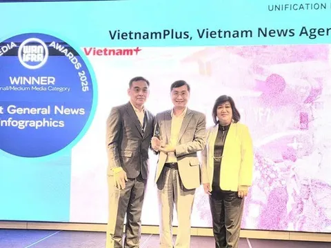 VietnamPlus lần thứ 2 liên tiếp trong năm 2025 nhận giải thưởng báo chí quốc tế WAN-IFRA