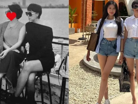 Mẹ vợ Đoàn Văn Hậu khoe chân dài nuột nà, sexy hết nấc, Doãn Hải My thừa hưởng từ đây