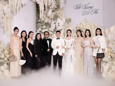 Á hậu cực thân, từng được Đỗ Hà bê tráp vắng mặt bất thường trong đám cưới tại Hà Nội