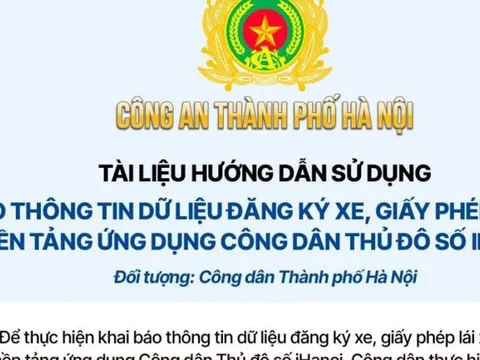 Các bước khai báo thông tin đăng ký xe, GPLX qua ứng dụng iHanoi