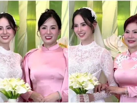 Hương Liên cưới con trai cựu chủ tịch hôm nay: Mẹ chồng và mẹ ruột được khen nức nở