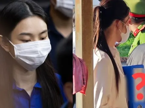 Hoa khôi Thuý Vi mang đến phiên toà xét xử Thuỳ Tiên 1 chiếc hộp, bên trên có dòng chữ cay đắng