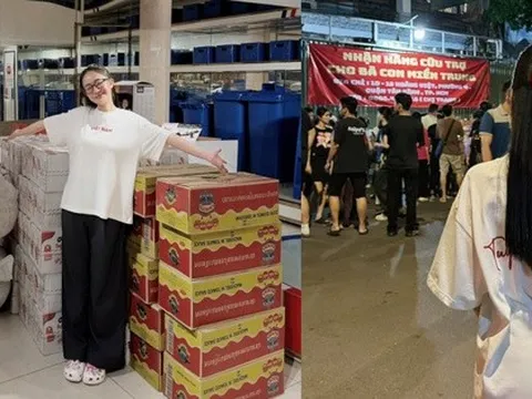 Ái nữ nhà Minh Nhựa - mẹ 4 con Joyce Phạm tất bật chuẩn bị các thùng nhu yếu phẩm gửi vào miền Trung, hỗ trợ bà con vùng lũ