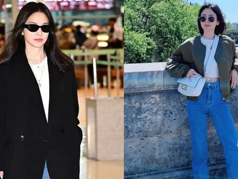 Mặc quần jeans theo phong cách tối giản: Song Hye Kyo chính là "chuyên gia"