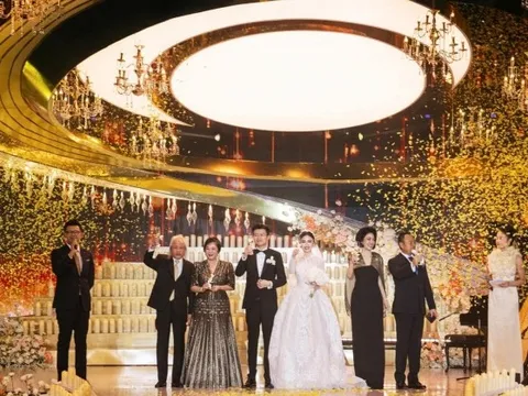 Loạt ảnh “nét căng” đám cưới thiếu gia Phan Hoàng: Hai gia tộc giàu nức tiếng lộ diện gây bão mạng