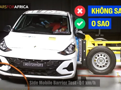 Hyundai Grand i10 nhận 0 sao an toàn cho người lớn, 3 sao dành cho trẻ em nhưng xe sản xuất tại Việt Nam 'không liên quan'