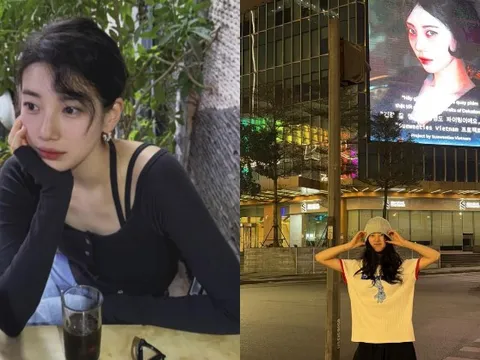 "Tình đầu quốc dân" Suzy xả ảnh xinh tươi ngút ngàn ở Việt Nam, check-in màn LED làm vạn fan nức lòng