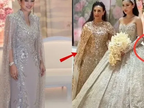 Đám cưới Tiên Nguyễn thành “thảm đỏ” thu nhỏ: Mẹ đẻ diện váy 600 triệu, mẹ chồng chọn thiết kế "made in Vietnam" tinh xảo