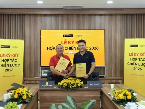 Thế Giới Di Động và realme ký kết chiến lược 2026: Mục tiêu tăng trưởng 2 chữ số, bứt tốc phân khúc trung - cao cấp