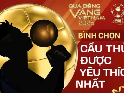 Giải thưởng QBV Việt Nam 2025: Mở cổng bình chọn “Cầu thủ được yêu thích nhất”