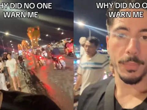 Khách Tây ướt sũng ở Đà Nẵng, khóc thét trách dân mạng "sao không cảnh báo"