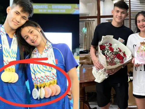 Bức ảnh gây sốt của cặp đôi hot nhất SEA Games 33: Trai tài gái giỏi, đẹp đôi còn "lụm" cả "rổ" huy chương!