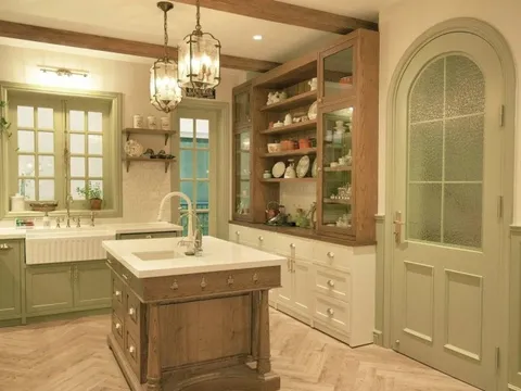 Căn bếp xanh bơ đậm chất cottagecore khiến các bà nội trợ phát 'cuồng'