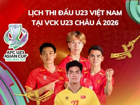 Lịch thi đấu Giải U23 châu Á 2026 của tuyển U23 Việt Nam
