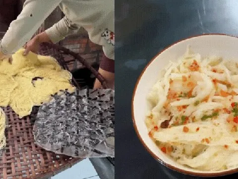 Bún dây, thức quà sáng "gây thương nhớ" của người miền Trung: Món ăn dân dã từ bột gạo và tro bếp, ai đi xa cũng thèm thuồng vị dầu hẹ thơm lừng